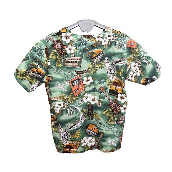Original Hawaiian Togs Tropical Print Short Sleeve Scrub Top Unisex Size Large - Picture 2 of 6